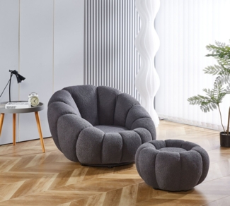 alesvelt Drehsessel Kürbis Sessel 360° Drehfunktion Relaxsessel inkl. Hocker (Set, 2-St), 360° Drehfunktion