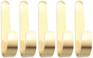 Natural Goods Berlin Wandhaken JOT, Geeignet für Fliesen, Schränke und Türen, ob Badezimmer, Küche, Flur oder Kinderzimmer, (5-St), Kleiderhaken, Handtuchhalter, Wandklebemontage, Garderobenhaken, Gold