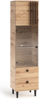 Vitrine Glasvitrine Livia 50x40x196cm Artisan Eiche schwarz