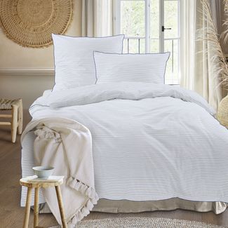 Irisette Mako Satin Bettwäsche Tokio 8607-10 Streifen Blau 135x200