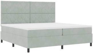 vidaXL Boxspringbett mit Matratze Hellgrau 200 x 200 cm Samt 3343400