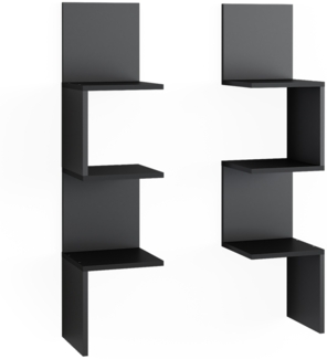 Eckregal Paolo Schwarz 28 x 116.4 cm 2er Set Vicco