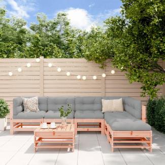 vidaXL 7-tlg. Garten-Lounge-Set mit Kissen Massivholz Douglasie