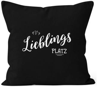 MoonWorks Dekokissen Kissenbezug Lieblingsplatz Geschenk Kissen-Hülle Deko-Kissen 40x40 MoonWorks®