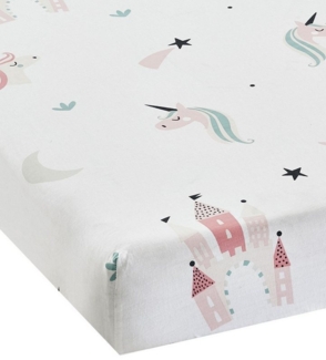 vertbaudet Spannbettlaken Kinder Spannbettlaken EINHÖRNER, Baumwolle