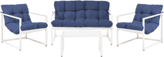 Lounge Set mit Tisch 4-Sitzer GARDA Metall Blau