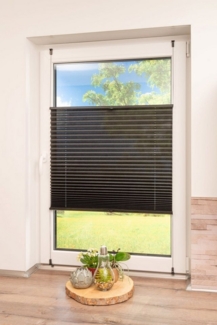 K-HOME Plissee Klemmfix Pisa, Lichtschutz, ohne Bohren, verspannt, Klemmfix, Crushed-Optik