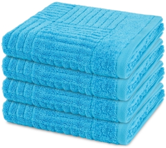 Ross Carre 4 tlg. Frottier-Set - 4 X Handtuch (50 X 100cm) - 520 - Ozean