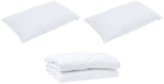 vidaXL Sommerdecke mit Kissen 3 pcs Weiß Mikrofaser 3377292