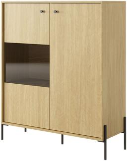 Stauraumvitrine Scandi Vitrine 107x39,5x123,4cm Skandinavische Eiche