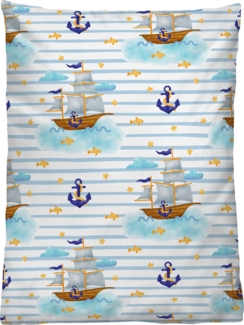 biberna Linon-Bettwäsche 0044491 SCHIFFE, ciel, 1x 100x135 cm + 1x 40x60 cm