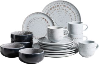 Mäser 931745 Kombiservice Spicy Market für 4 Personen, Steingut, blau (1 Set, 16-teilig)