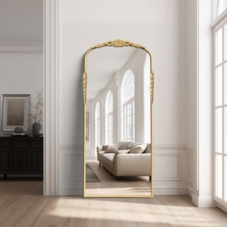 G-LEAF Wandspiegel im zeitlosen Vintage-Design aus robustem Metallrahmen & Glas (1-St), einfache Installation, 90×165cm, Vintage-Gold