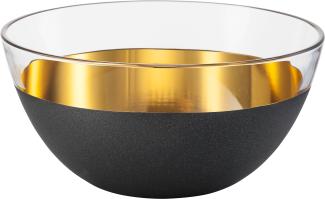 Eisch Schale Cosmo Gold, Salatschale, Dessertschale, Kristallglas, Schwarz, Gold, 24 cm, 70556724