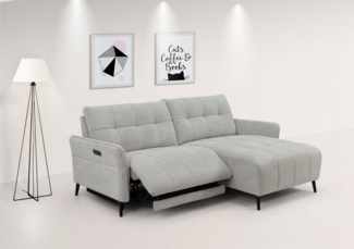 INOSIGN Ecksofa DENIO 3-Sitzer, L-Form (Breite 209cm), elektr. Relaxfunktion, USB-A/C, Liegefunktion durch Recliner, Federkernpolsterung