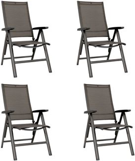 KETTLER Set 4x Klappsessel Multipositionssessel CROWD Anthrazit