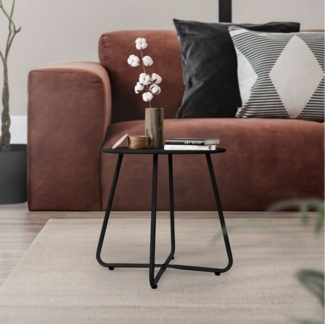 ML-DESIGN Beistelltisch Wohnzimmertisch aus Stahl, Kleiner Kaffeetisch für Innen & Außen, Couchtisch Sofatisch Nachttisch Metalltisch Gartentisch Schwarz
