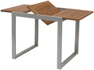 MERXX Gartentisch NAXOS (1-St), Ausziehbarer Balkontisch 80/120x70cm, Alu und Akazienholz