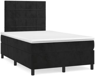 vidaXL Boxspringbett mit Matratze Schwarz 120x190 cm Samt 3269997