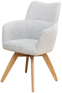 riess-ambiente Drehstuhl ASGARD beige - Strukturstoff, Federkern, mit Armlehnen, Auto Return (Einzelartikel, 1 St), 180° drehbarer Polsterstuhl - ideal für Büro, Küche, Wohn- & Esszimmer