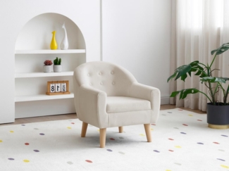 Vente-unique - Schaukelsessel Kindersessel - Samt - Beige - CASORLA