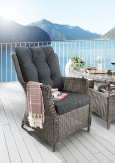 Destiny CASA Sessel vintage grau, Polster anthrazit