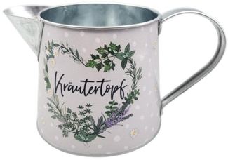 Linoows Pflanzkübel Blumenkanne Kräutertopf Krug Pflanztopf Blumentopf (Set), verzinktes Kräuter Pflanzgefäß