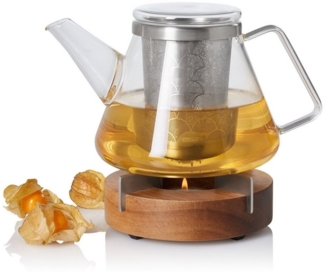 AdHoc Teekanne Set aus Teekanne Fusion und passendem Stövchen Tuto, 1 l, (Sparset, Tee-Set), hochwertiges Material & preisgekröntes Design