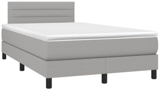 vidaXL Boxspringbett mit Matratze Hellgrau 120x190 cm Stoff 3269730
