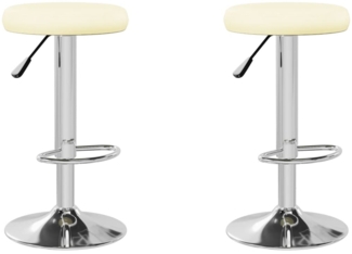 vidaXL Barhocker 2 Stk. Creme Kunstleder 333101