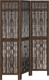 vidaXL 3-tlg. Raumteiler Dunkelbraun Massivholz Paulownia 358653