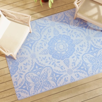 vidaXL Outdoor-Teppich Babyblau 140x200 cm PP 317034