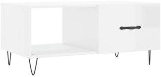 Couchtisch, Sofatisch Hochglanz-Weiß 90 x 50 x 40 cm Holzwerkstoff