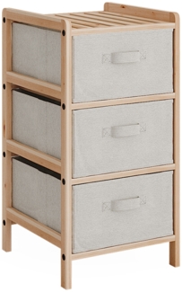 Kommode Bruno Beige 34.5 x 67 cm mit 3 Stoffschubladen Vicco