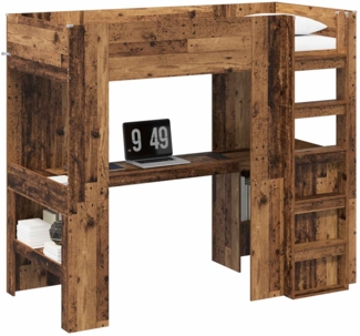 vidaXL Etagenbettgestell mit Schreibtisch Altholz 80x200 cm 3410465