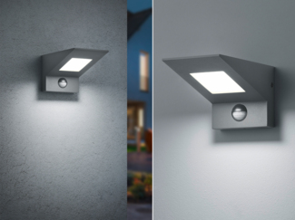 LED Außenwandleuchten 2er Set mit Bewegungsmelder in Anthrazit