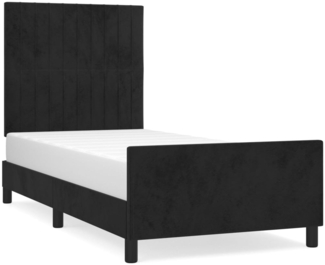 vidaXL Bettgestell ohne Matratze Schwarz 100x200 cm Samt 3125863