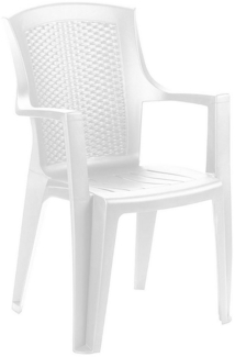Stapelsessel Stapelstuhl Bistrostuhl Kunststoff Eden Rattan-Optik Weiß