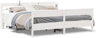 vidaXL Massivholzbett ohne Matratze Weiß 200x200 cm Kiefernholz 3306916