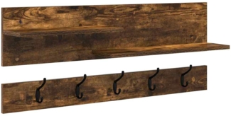 vidaXL Wandmontierter Kleiderständer Räuchereiche 90 x 15 x 36 cm 874423