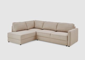 ATLANTIC home collection Eckgarnitur Chill, inkl. Schlaffunktion (ca. 135x230 cm), inkl. Bettkasten, frei im Raum stellbar, Wellenunterfederung, Ecke Links