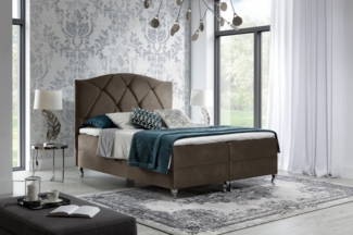 99rooms Blanco Boxspringbett Velours 140x200 cm Braun