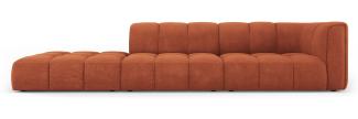 Micadoni Modulares Sofa Serena 4-Sitzer offene Seite Links Strukturierter Stoff Orange