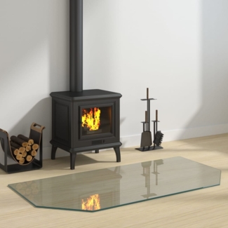 vidaXL Kaminofen Glasplatte Sechseck 120x60 cm 324138