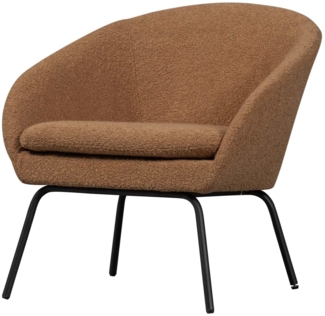 Sessel Ditte aus Boucle-Stoff, Cognac