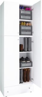 VCM Schuhschrank Lona 917768 Weiß H. 200 x B. 70 x T. 39 cm
