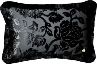 Luxus Kissen Pompöös by Casa Padrino von Harald Glööckler Elegance Collection Barock Muster Schwarz / Schwarz 35 x 55 cm - Luxuskissen