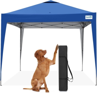 Quictent Pavillon 3x3m Wasserdicht Faltpavillon Winterfest UV 50+ hellblau