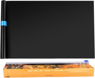 EXTSUD Grillplatte BBQ Grillmatte für Gasgrill 40x300 cm Übergroße Zuschneidbar Jede (für Gasgrill Holzkohle Backofen Weber Grill), Größe Grillplatte Wiederverwendbar Backpapier Antihaft Teflon