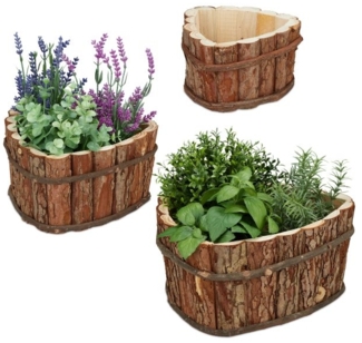 Blumenkasten aus Holz im 3er Set